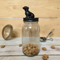 glazen pot met deksel teckel